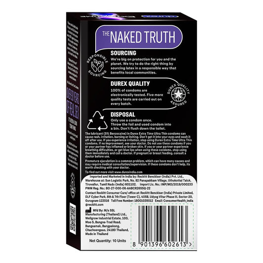 Durex Extra Time Ultra Thin Condom 10 Pcs