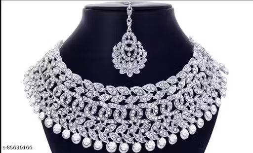 Buy Rhodium Plated Jewellery Set White Austrian Diamond