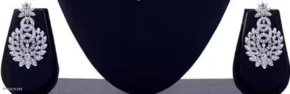 Buy Rhodium Plated Jewellery Set White Austrian Diamond